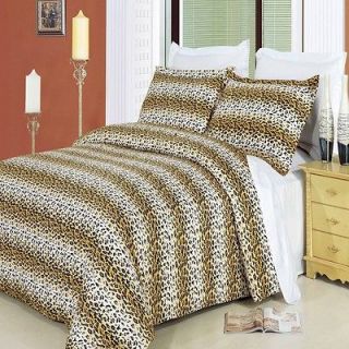 Egyptian Cotton Safari Cheetah Animal Print Duvet Cover Bedding Set