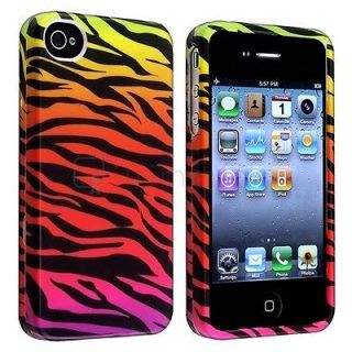 Colorful Zebra Animal Print Hard Case Cover Skin For iPhone 4 4S 4G