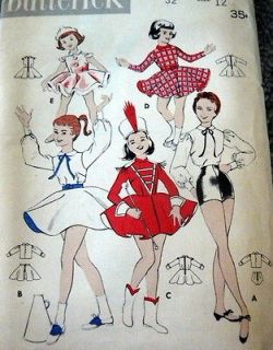 LOVELY VTG 1950s GIRLS DANCE COSTUMES Sewing Pattern 12/32