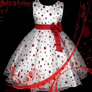 UK 1811 R3117 Red Christmas Communion Bridesmaid Flower Girls Dress 3