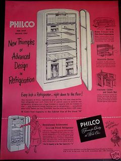 1949 PHILCO Refrigerator for 49 lrg pink vintage ad