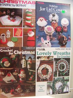 Lot Christmas Afghans TREE SKIRTS Decorations Ornaments Crochet Knit