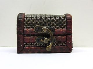 Small Antique Design WOODEN TREASURE CHEST BOX/Trinket Case  PATTERN