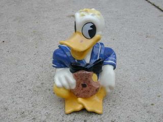 VINTAGE AMERICAN POTTERY EK SHAW LARGE DONALD DUCK FIGURAL RARE COOKIE