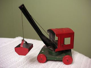 Antique Vintage German Tin Steam Shovel Crane Tin Penny Toy
