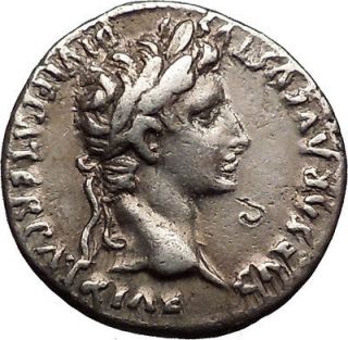AUGUSTUS, Lyons,2 B.C.   ca 13 A.D. Silver Denarius. Gaius & Lucius