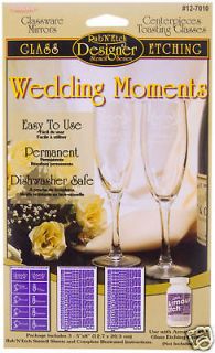 Armour RubNEtch Glass Etching Stencil Wedding Moments