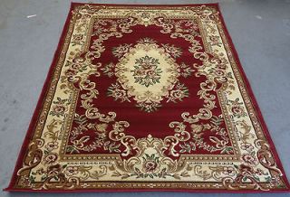 5x8 Traditional Red Area Rug persian design medallion floral vines