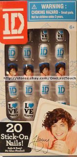 ONE DIRECTION 20pc I LOVE HARRY Stick/Press On Nails 1D