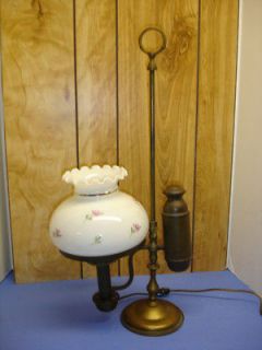 ANTIQUE BRASS STUDENT LAMP WITH ADJUSTMENT