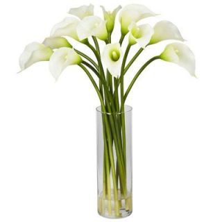 Cream Mini Calla Lily Silk Flower Arrangement w/ Vase by Nearly