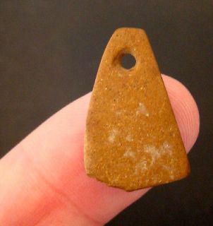 Authentic NATIVE AMERICAN Indian DRILLED STONE BEAD PENDANT Arrowhead