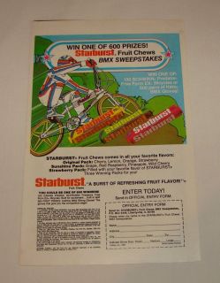 1985 STARBURST/SCHW INN PREDATOR BMX contest ad page