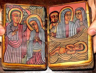 ETHIOPIAN Coptic BIBLE Manuscript ANTIQUE Handwritten GEEZ MONKS