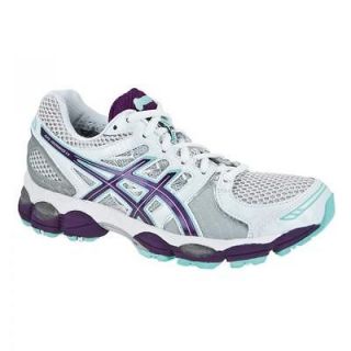 Asics Womens Gel Nimbus 14 Running Shoe SS13 White/Purple/T urq Size