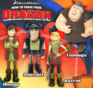 TRAIN YOUR DRAGON PVC FIGURE SET OF 4 VIKINGS ASTRID HICCUP FISHLEGS