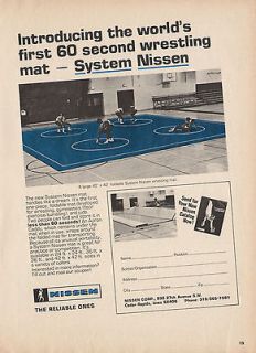 Vintage 1973 NISSEN Wrestling Mats Print Ad   Cedar Rapids, IA