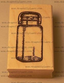 Mason jar small rubber stamp WM
