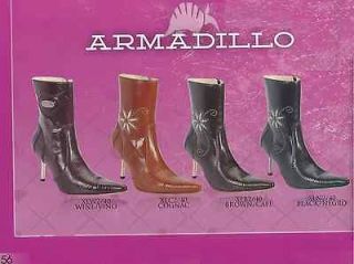 White Diamonds Womens Genuine Armadillo High Heel Cowboy Western