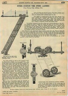 1924 AD Myers Cushion Tire Store Library Ladders Ashland Ohio