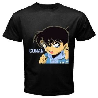 CASE CLOSED DETECTIVE CONAN Anime Manga Series Mens Black T Shirt