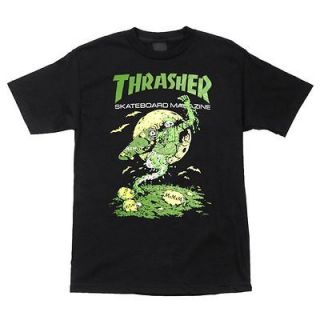 Thrasher Magazine GRAVEYARD Skateboard Shirt BLACK LARGE