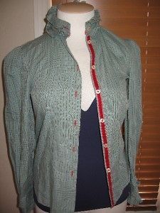 arthur zimberg feminine preppy woven cotton plaid top m expedited