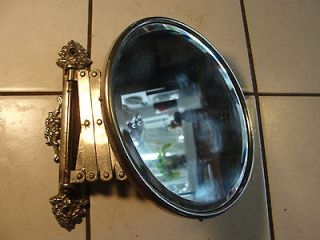 Vintage shaving mirror with extending arm, collapsible, old, vanity