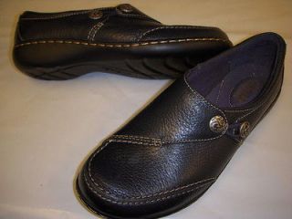 Clarks Bendables Ashland Lane Tumbled BROWN Leather Slip on Shoes Sz 7