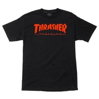 Thrasher Magazine HOMETOWN Skateboard Shirt BLACK/ORANGE LARGE