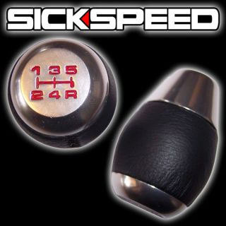 LEATHER/METAL SHIFT KNOB FOR 5 SPEED SHORT THROW SHIFTER LEVER