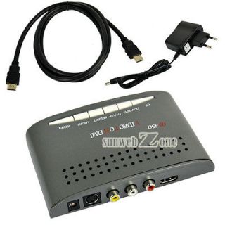 Video And S video To HDMI Converter AV Adapter R/L Audio Scaler
