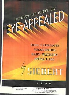 1938 AD Siebert Pedal Cars Baby Walkers Coll Carriages Velocipedes