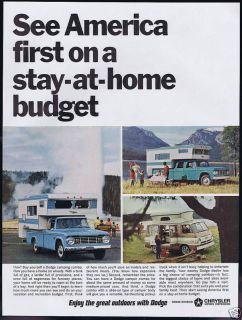 1966 Dodge Campers 2dr 4dr Truck & Van Photo Print Ad
