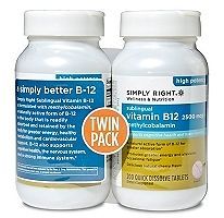 Simply Right High Potency Sublingual Vitamin B12   2 x 200 2500mcg