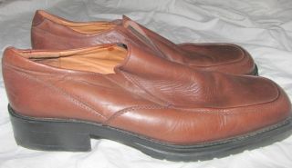 Borelli medium Brown Soft Leather loafer Slip On SHOES Mens size