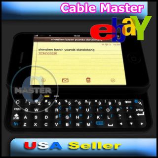 BACKLIGHT BLUETOOTH WIRELESS QWERTY SLIDER KEYBOARD CASE FOR iPHONE 4