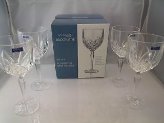 MINT NEW WATERFORD CRYSTAL LARGE WINE WATER GLASSES SET 4 CUPS GERMAN