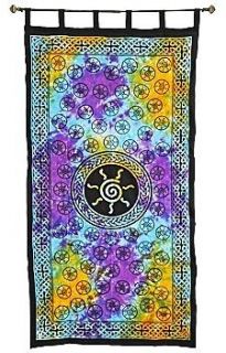 Celtic Spiral Tie Dyed Curtain, Banner, Altar Cloth