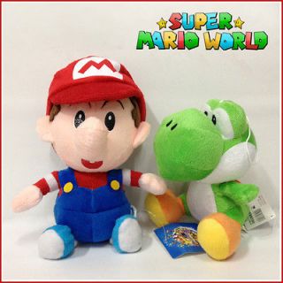 2X Super Mario World 2 Plush Soft Toy Baby Mario & Yoshi Stuffed