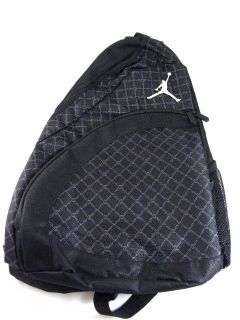 Nike Jordan Jumpman Sling Black/Link Graphic Zipper Book Bag BackPack