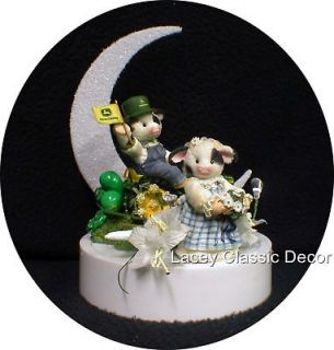 MARY MOO John DEERE Tractor Wedding Cake Topper top Country Western