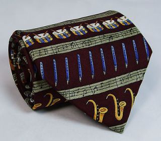 Music Note Band Instrument Save the Children Novelty SILK Neck Tie