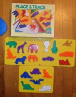 Toys Place & Trace Puzzle Stencil Cookie Cutter Playdough Mold Game