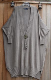 NEW Barbara Speer BEIGE Heavy Weight Wool Long Tunic Sweater Dress (2)