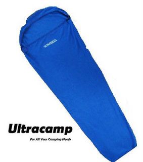 Ultracamp Fleece Mummy Sleeping Bag Liner With Carry Sack  Royal Blue