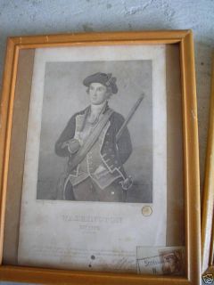 COOL 1830 DATED George Washington Engraving Framed LOOK