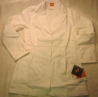 NWT Barco NRG Medical Lab Coat White Style 3415, 2 pocket, collared,3