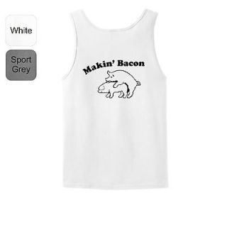 Makin Bacon TANK TOP T Shirt Funny Pig Hump College Humor Love Tasty