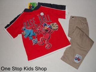 SESAME STREET Boys 2T 3T 4T Set OUTFIT Shirt Pants COOKIE MONSTER
